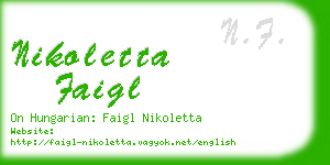 nikoletta faigl business card